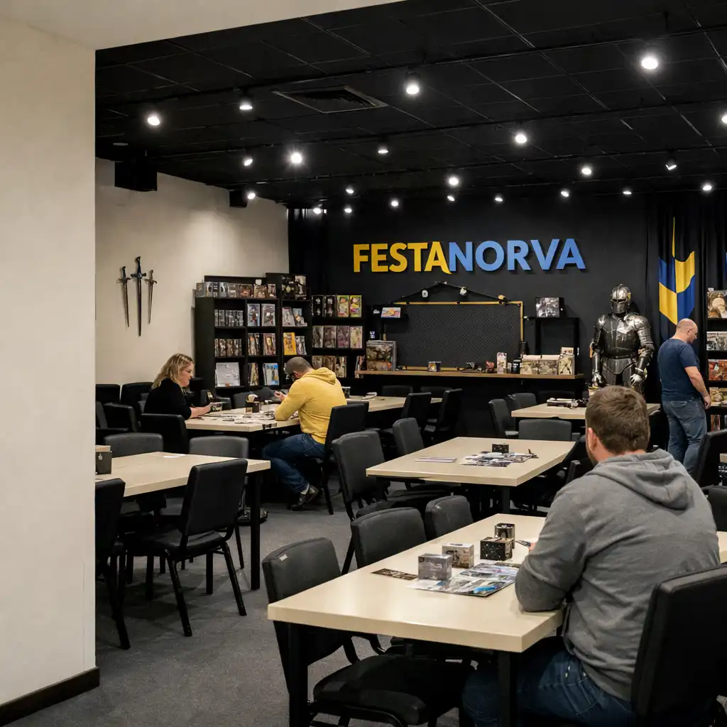 Szeroki widok wnętrza fizycznego venue Festanorva przygotowanego na wydarzenie