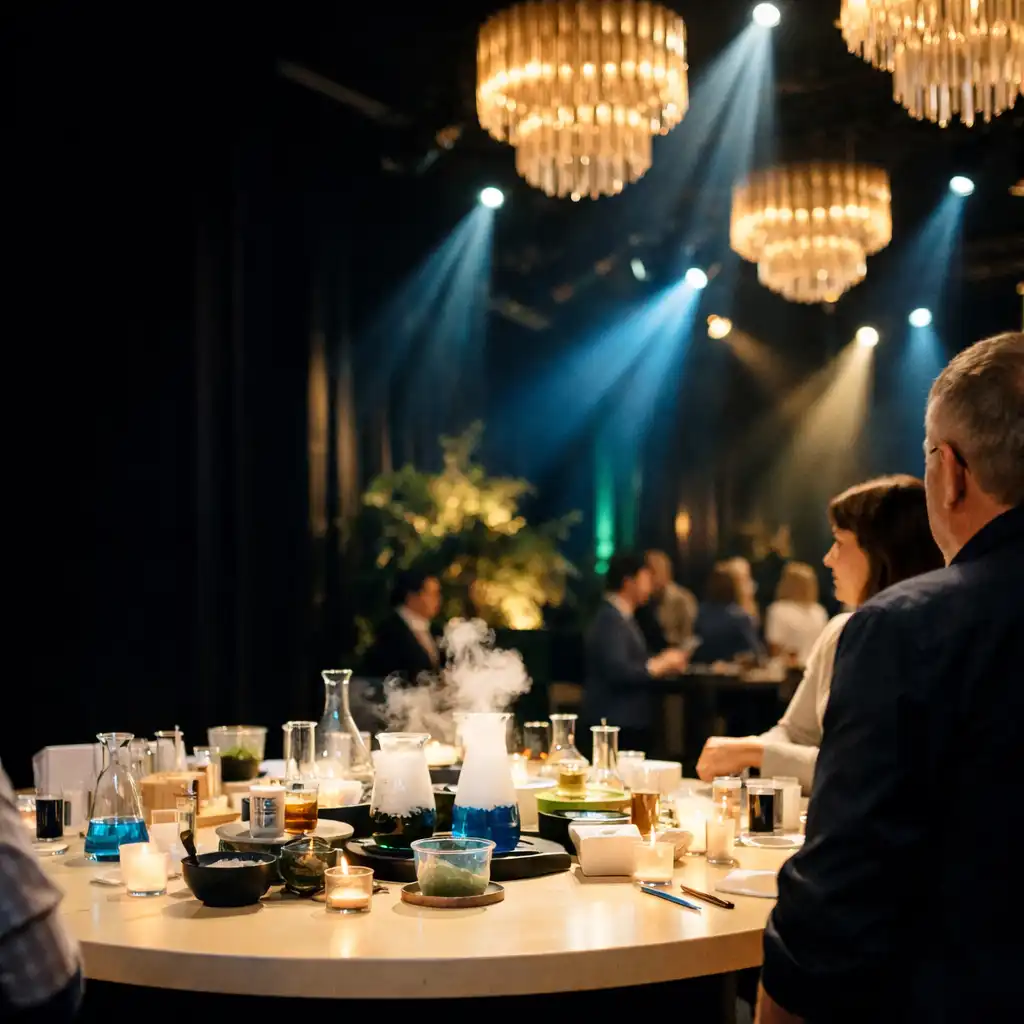 Stół podczas stacjonarnego wydarzenia Festanorva w fizycznym venue